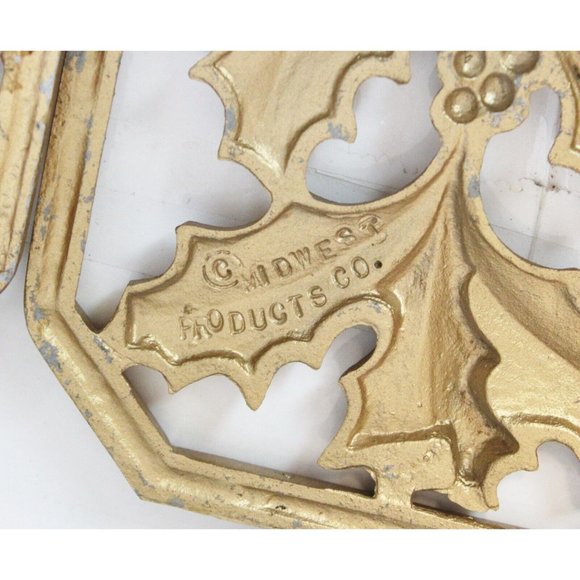 Vtg Midwest 4 Seasons Metal Set Wall Decor Plaque Metal Dogwood Rose Holly Flowe - Picture 13 of 15